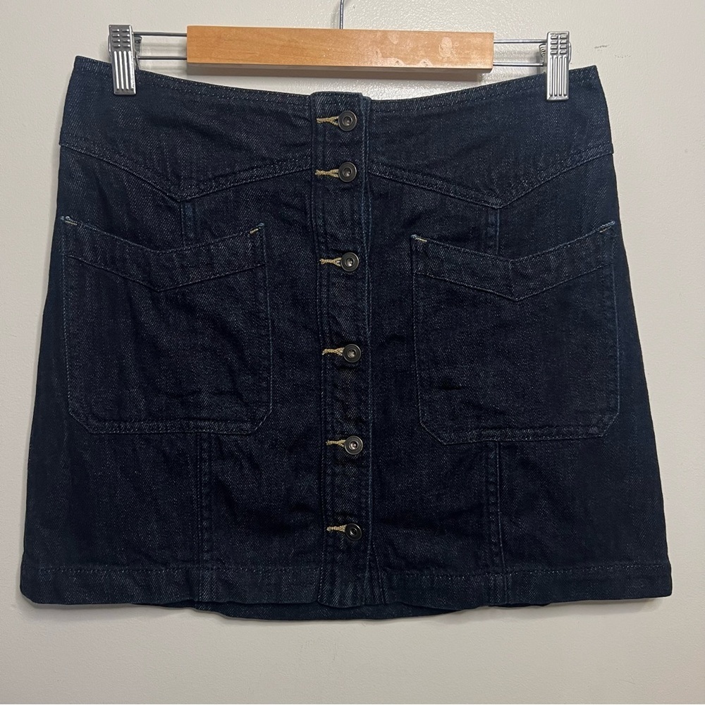 Free People Cord and Come a Little Closer Dark Denim Mini Skirt Western Summer